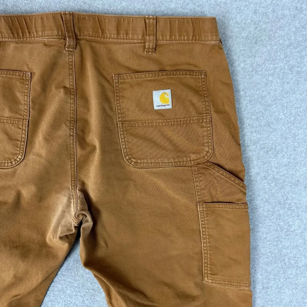 Carhartt Mens Relaxed Fit Canvas Jogger Pants Brown 40 Short Carpenter Utility - Picture 2 of 12